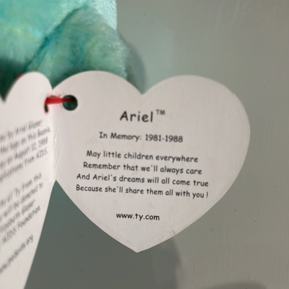 Ty Beanie Baby * Ariel, the Memory Bear * Collectible * - Picture 10 of 12